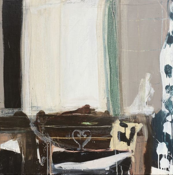 Peter Godwin, Studio Window, Maquette and Yellow Pillow, 2024