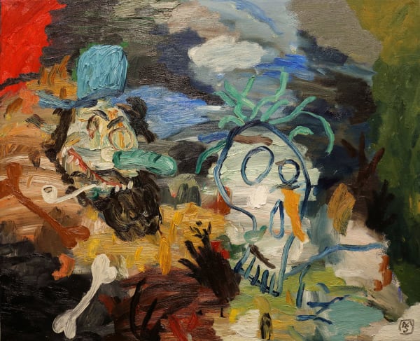 Matías Sánchez, Pintor impresionista y cráneo, 2018