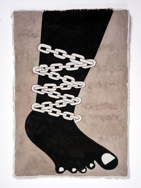 Boris Hoppek, Bimbo chained feet, 2017