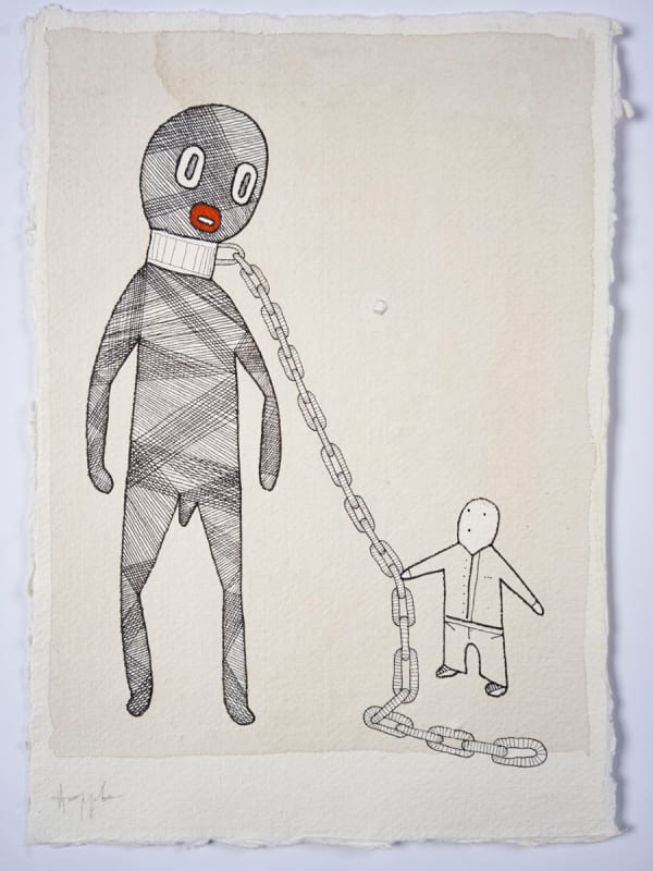 Boris Hoppek, Bimbo neck chained, 2017