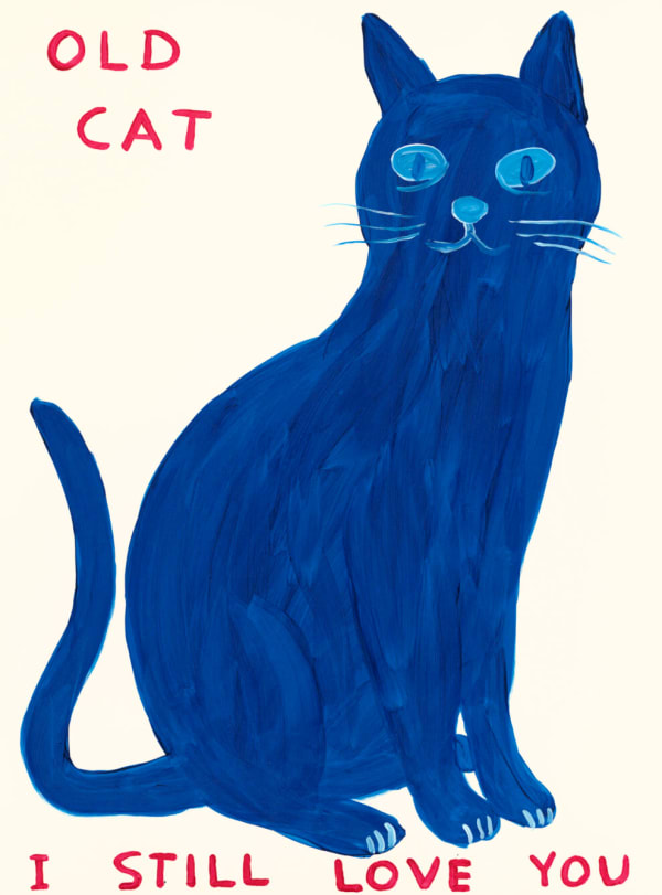 David Shrigley Old Cat, 2022 Screenprint in twelve colours with a varnish overlay on Somerset Tub Sized 410gsm paper Signed by the artist, on verso 76 x 56 cm (unframed) Edition of 125 (Edition record)
