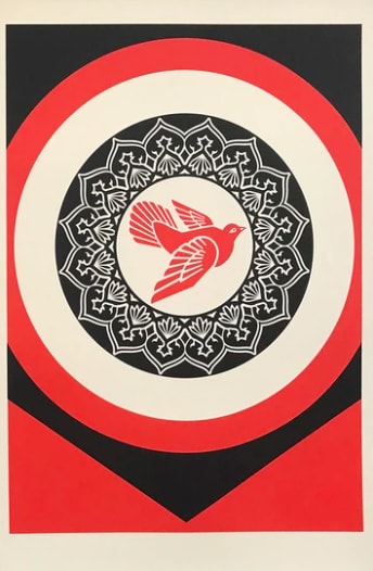 Shepard Fairey, Rise from the Ashes (Red), 2020
