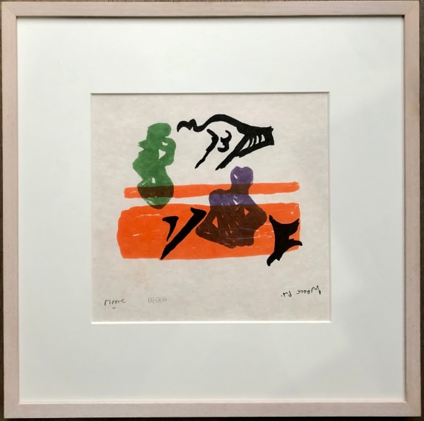 Henry Moore, Violet Torso on Orange Stripes, 1967