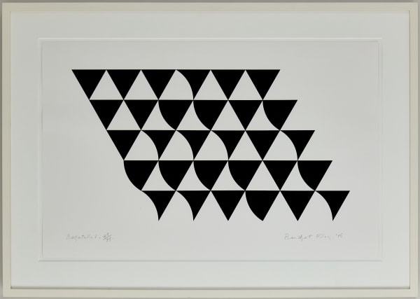Bridget Riley Bagatelle 1, 2015 Screenprint on wove paper, framed Signed by the artist in pencil, lower right on recto Sheet: 52.8 × 82 cm Edition of 75 (Edition record)