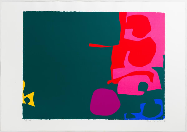 Patrick Heron, Interlocking Scarlet and Pink in Deep Green, 1970