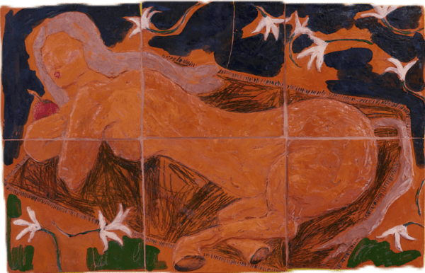 Sofie Steegen Naaktzonnen in de nacht, 2025 60 x 90 cm