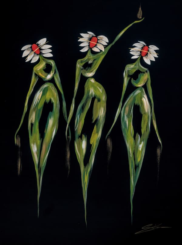 Storm Ritter, Frolicking Foliage Trio (The Flower People), 2024