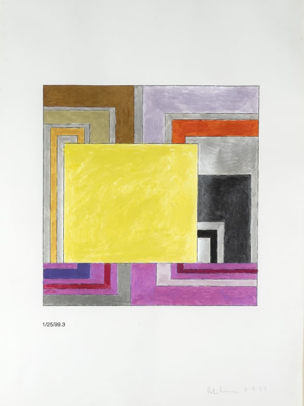 Peter Halley, sans titre (Yellow cell), 1999