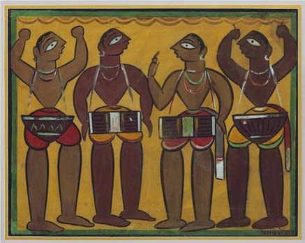 Jamini Roy, Santhal Drummers