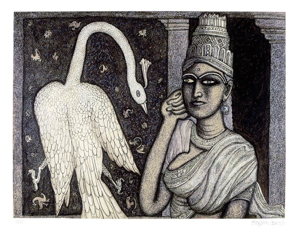Jogen Chowdhury, White Peacock and Queen, 2023