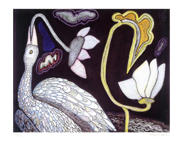 Jogen Chowdhury, Swan and lotus love, 2023