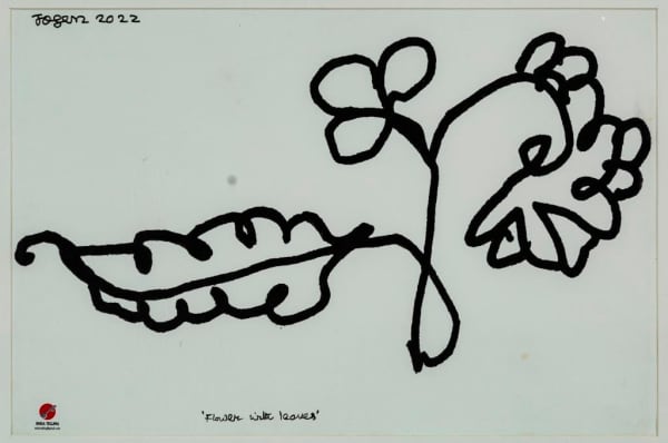 Jogen Chowdhury, Flower with Leaves, 2022