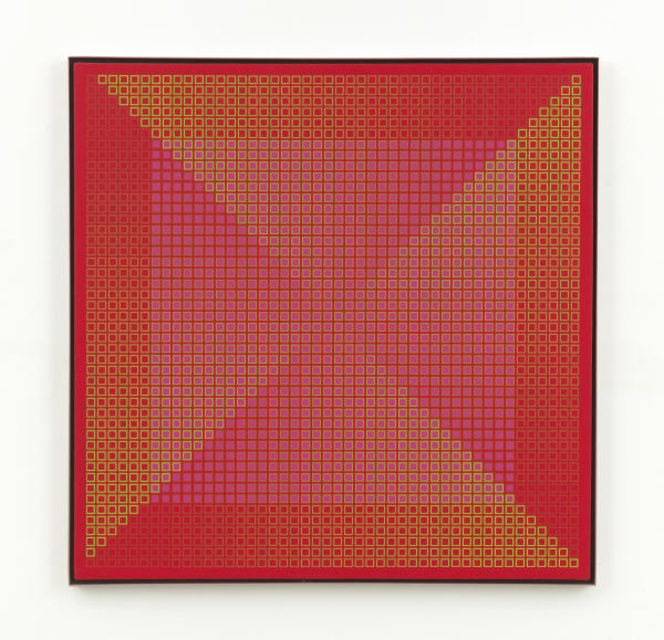 Julian Stanczak, Centered Duality Red II, 1981-82