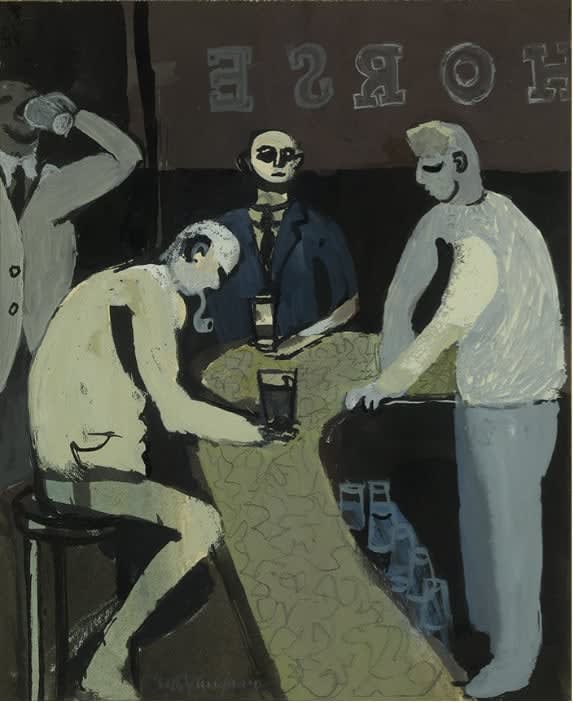 Keith Vaughan Study for 'The Bar', 1953 Gouache and ink on paper 16.8 x 13.5 cm. (6 ½ x 5 ¼ in.)