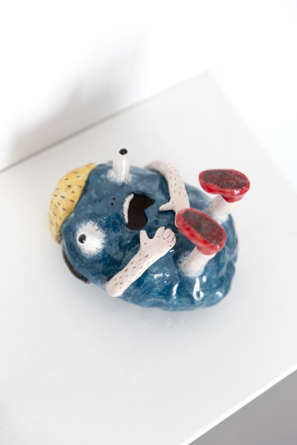 Joakim Ojanen, Blue Guy on his Back with Bellyache, 2019