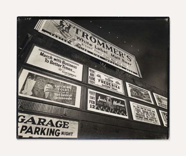 Berenice Abbott, Advertisements, East Houston Street and 2nd Avenue, Northeast Corner, Manhattan , 1937