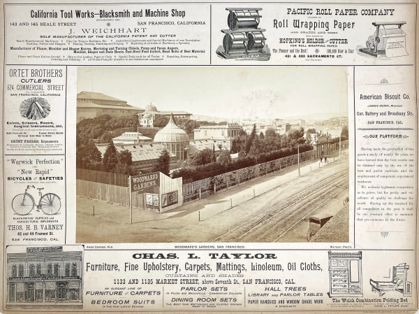 Carleton Watkins, Woodward's Garden on Advertising Mount, 1888