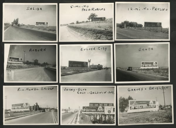 [Grace Bros. Beer], Photographs documenting billboard advertisements throughout Los Angeles, California, 1940s