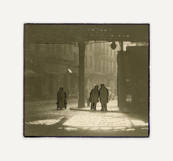 Anonymous, Three Figures Under the El., c. 1920