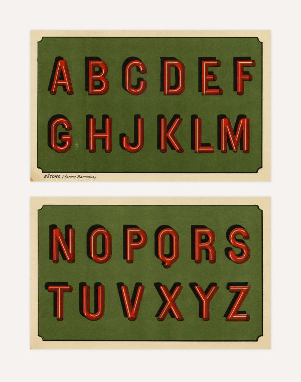 Alphabet in "Bâtons (forme bambous)", 1890s
