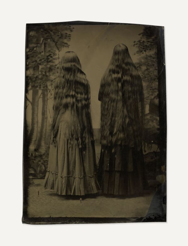 Anonymous, Two Long-haired Women Faced Away from the Camera, c. 1870s