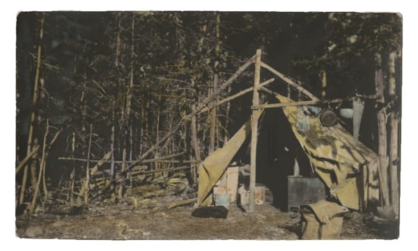 Christian F Schuster (Compiler), OUR CAMP IN MOUNTAIN LION LANYON AT MOUTH OF JUDITH RIVER SOON CAME BLIZZARD EVERY DAY, C. 1920