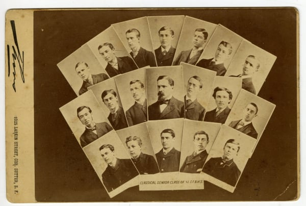 Louis Thors, Composite Photo Showing the Classical Seniors of San Francisco Boys High School, Including Japanese Student Keizo Koyano, 1881