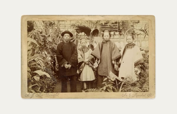A.J. McDonald, Boudoir Card of Chinatown, San Francisco, 1880s