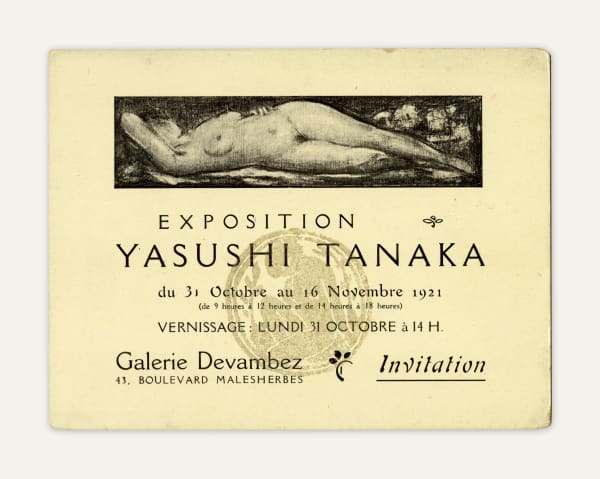 [Yasushi Tanaka], Invitation to a 1921 Show in Paris of the Acclaimed Japanese Artist, 1921