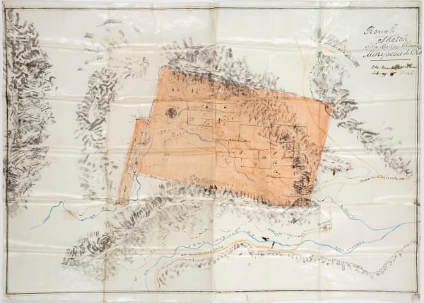 [Mariposa de Oro], Large Hand-Drawn Map of a Mining Claim in Northwest Argentina, 1890s