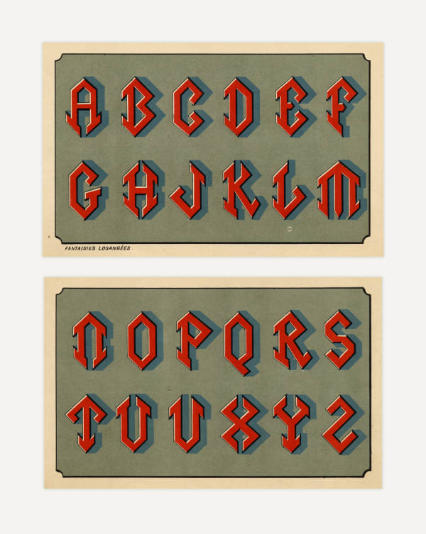 Alphabet in "Fantaisies Losangées", 1890s
