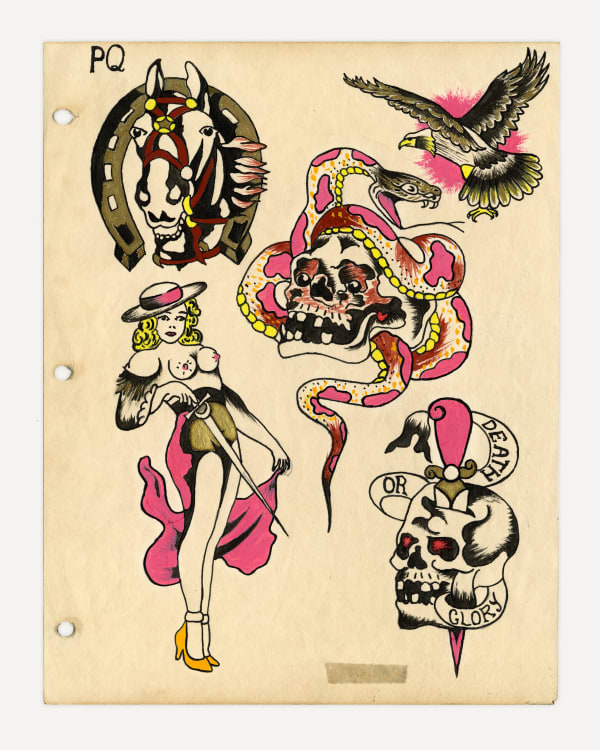 Unknown, Sheet with Skulls, Animals and other Designs, 1950s