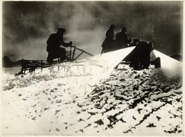 Unknown, Plowing by Searchlight in England, 1910s
