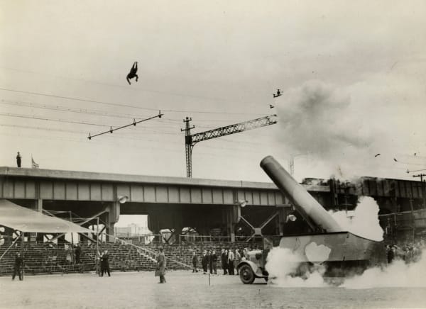 Unknown, One of the Zacchini Brothers, Shot from a Cannon, 1950s