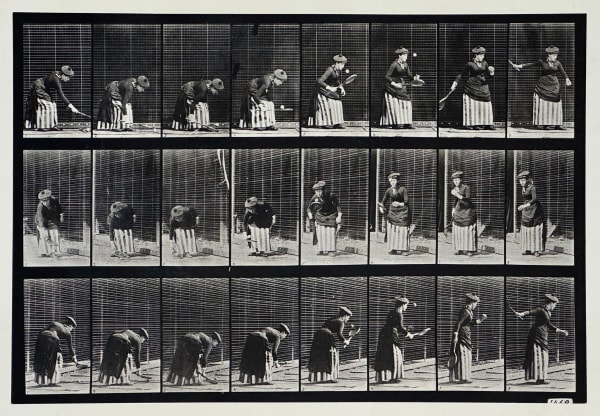 Eadweard Muybridge, Plate 295: Woman Playing Tennis, 1887