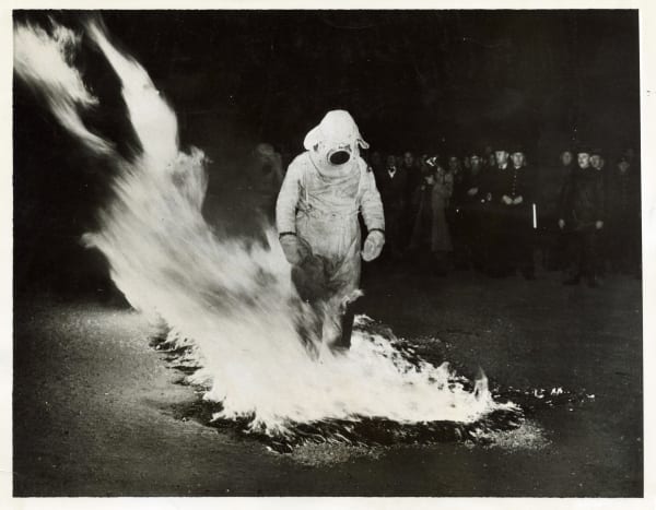 Anonymous, Testing of a Fire-Proof Suit, Paris, 1936