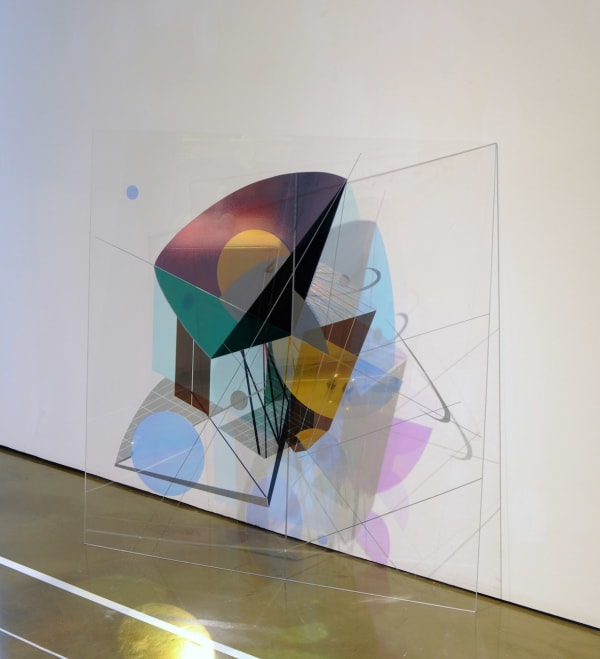 Jeehee PARK Nonhyun-dong (When does a rectangle look like a parallelogram?) 论岘洞(长方形何时看起来像平行四边形?), 2015 UV mirror film on acrylic panel 丙烯塑料板上UV镜膜 90 x 90 x 0.5 cm