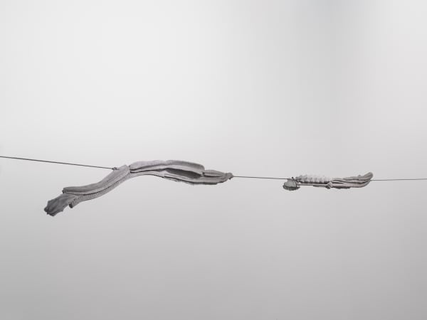 ZHANG Ruyi Tensile Cylindrical Structure 紧绷的柱形结构, 2019 Concrete, rebar, steel wire 混凝土,空心管,钢筋,钢丝绳 12 x 250 x 12 cm Installation dimensions variable 12 x 250 x 12 cm 装置尺寸可变