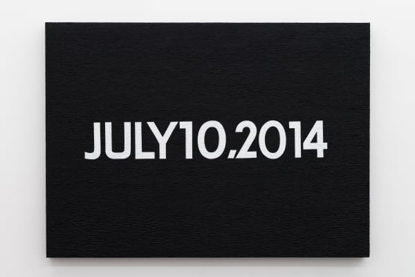 LIU Ren On Kawara 1932.12.24一2014.07.10 河原温 1932.12.24一2014.07.10, 2016 Acrylic and mixed media 丙烯和综合材料 63 x 62 x 6 cm x 2