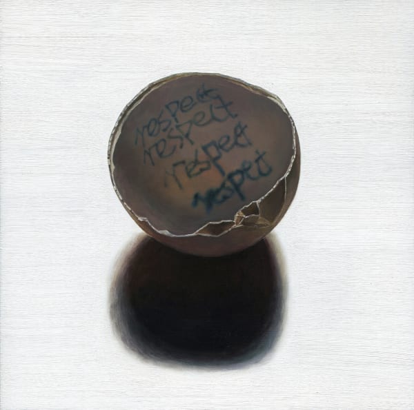 LIU Ren Respect 尊重, 2012 Oil on wood panel 木板油画 20 x 20 cm