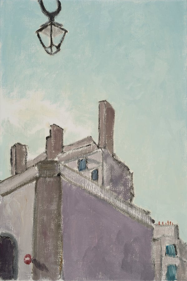 LI Shan Street Coner of French Town 法国小镇的街角, 2015 Oil on cardboard and fabric 纸板贴布油画 30 x 20 cm