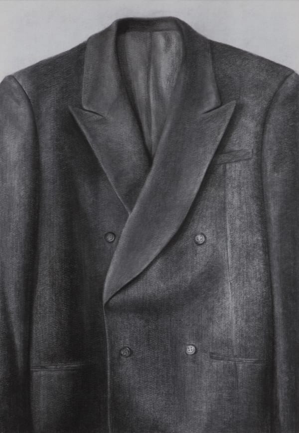ZHANG Yunyao Double-breasted Suit 双排扣, 2013 Charcoal on felt 碳笔毛毡 102 x 70 cm
