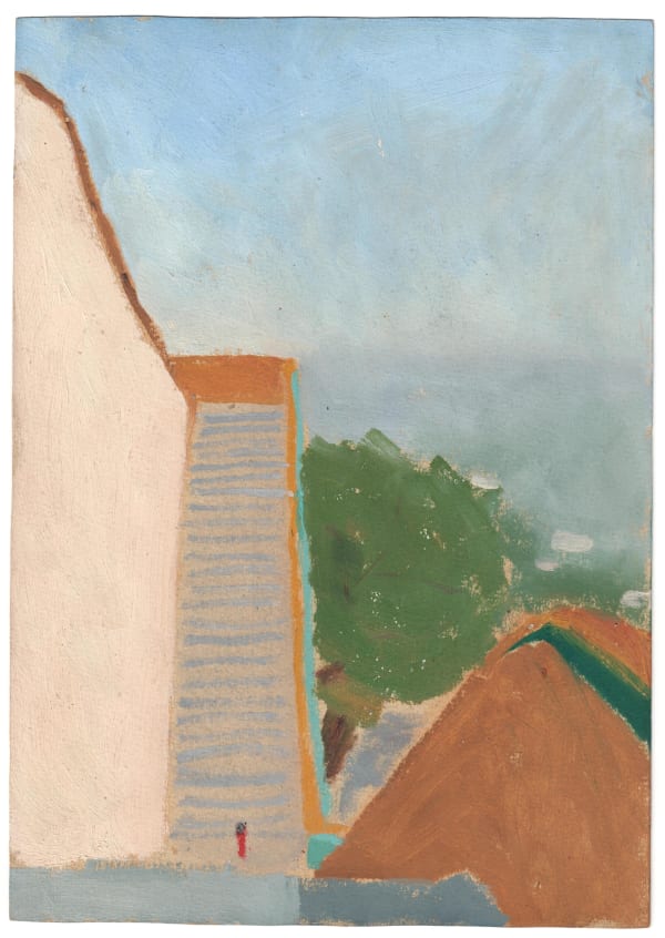 LI Shan Untitled 无题, 1970s Oil on cardboard 纸板油画 Framed 有画框 27.1 x 19.2 cm