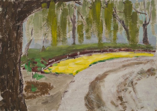 LI Shan Untitled (ZiXhuyuan Park) 无题 (紫竹院公园), 1970s Oil on cardboard 纸板油画 Framed 有画框 19.5 x 27 cm