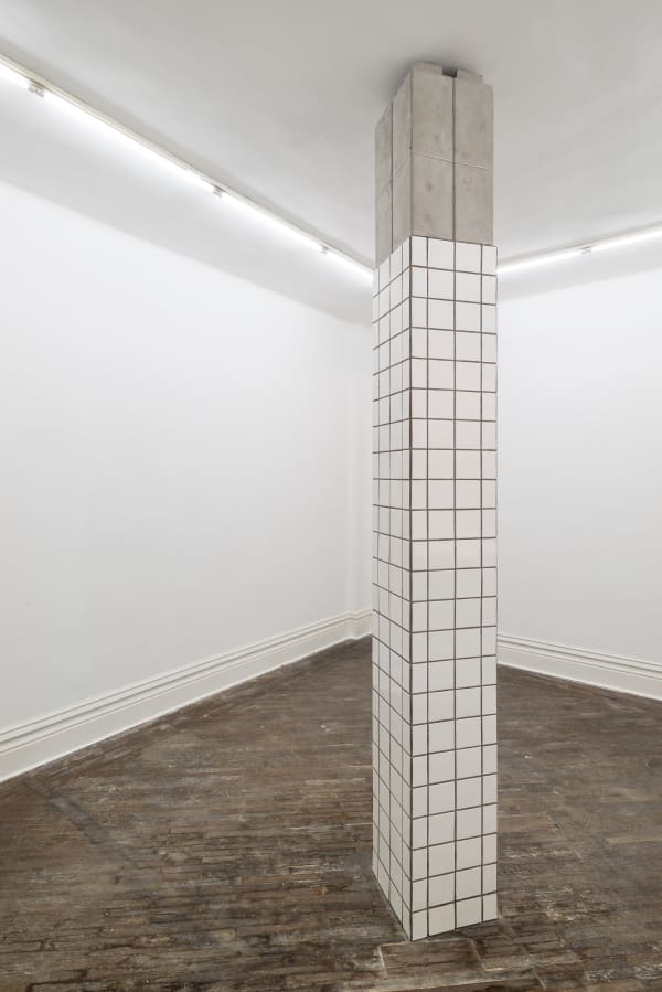 ZHANG Ruyi Pillar 柱子, 2016 Concrete, iron wire and ceramic tiles 混凝土,铁丝和瓷砖 32 x 32 x 63 cm x 4, 33 x 33 x 232 cm (Base)32 x 32 x 63 cm x 4, 33 x 33 x 232 cm(底座)