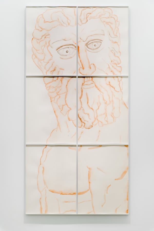 HU Zi Florence Neptune V, 2018 Gouache on paper 纸上水粉 76 x 56 cm 227 x 112 cm(76.5 x 56 cm x 6)