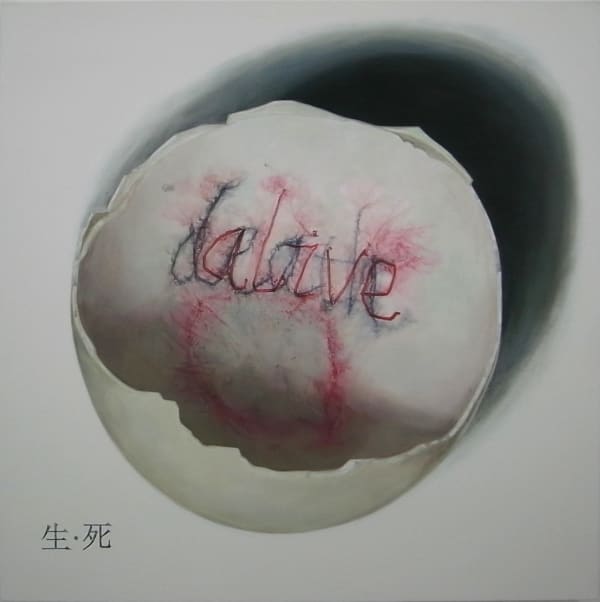 LIU Ren Alive · Death 生 · 死, 2012 Oil on canvas 布面油画 100 x 100 cm