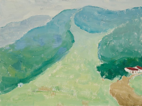 LI Shan N0.1 Beidahu, Jilin (Beidahu Ski Resort) 系列-1 吉林北大湖 (北大湖滑雪场), 2015 Oil on paper 纸上油画 21 x 27.5 cm