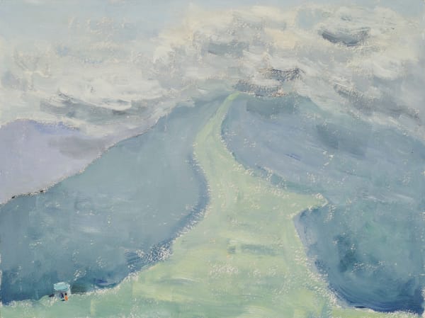 LI Shan N0.2 Beidahu, Jilin (Beidahu Ski Resort) 系列-2 吉林北大湖 (北大湖滑雪场), 2015 Oil on paper 纸上油画 22 x 29 cm