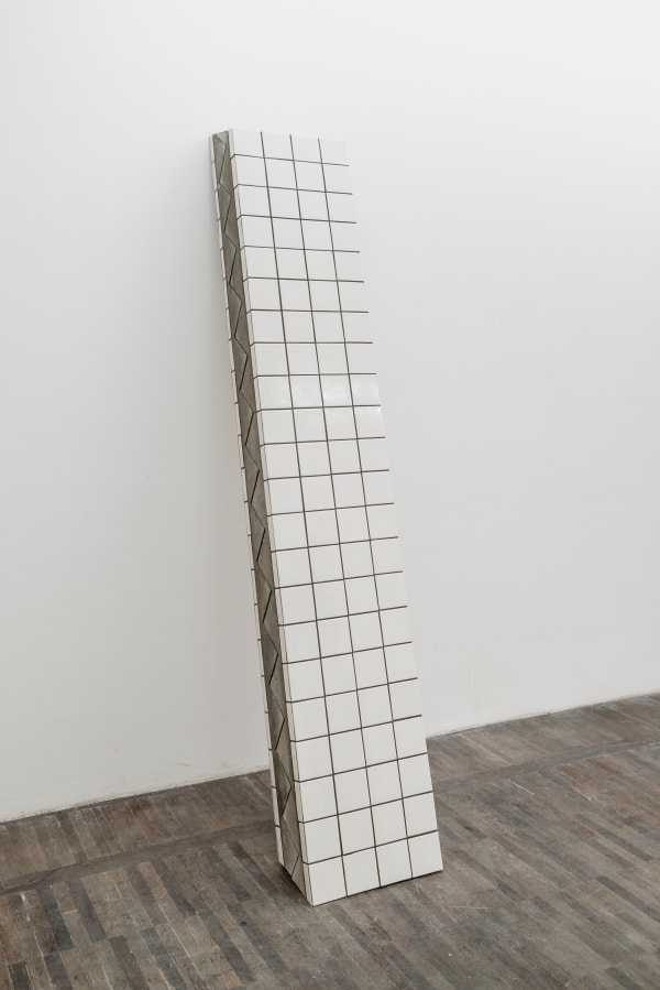 ZHANG Ruyi Slow Still 缓慢的静止, 2016 Concrete, iron wire and ceramic tiles 混凝土,铁丝和瓷砖 40 x 20.5 x 221 cm